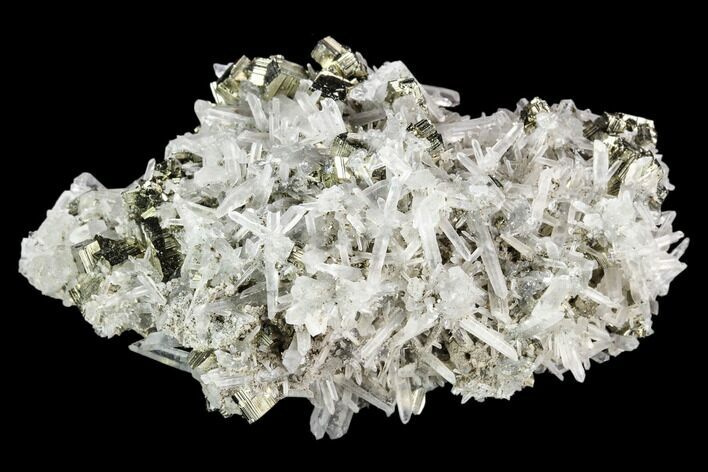 Cubic Pyrite and Quartz Crystal Association - Peru #126584